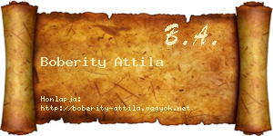 Boberity Attila névjegykártya
